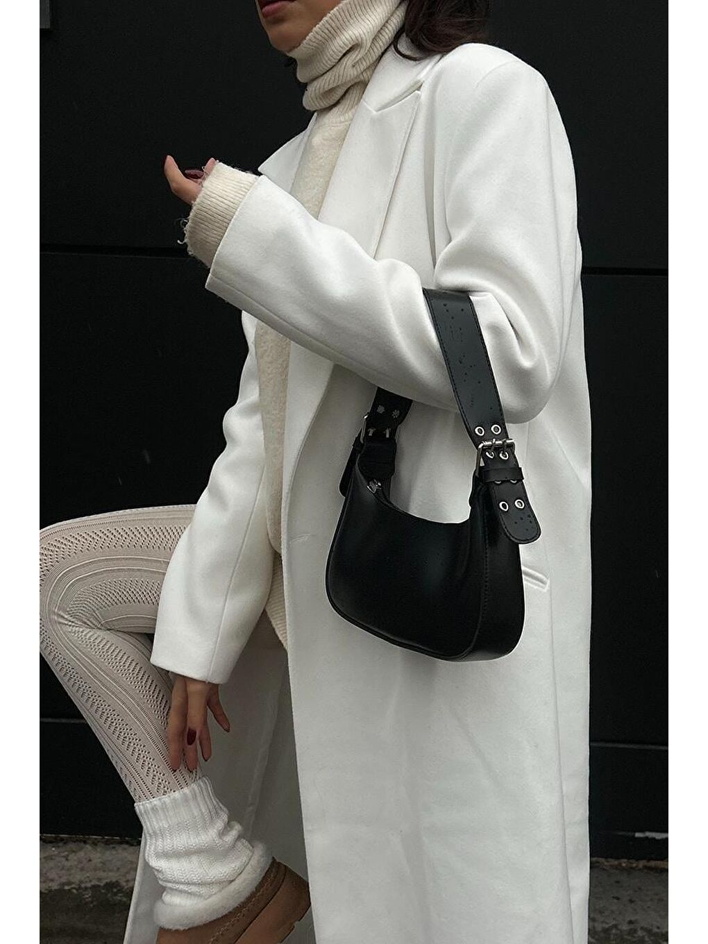 Muse Oval Baget Çanta Siyah-8