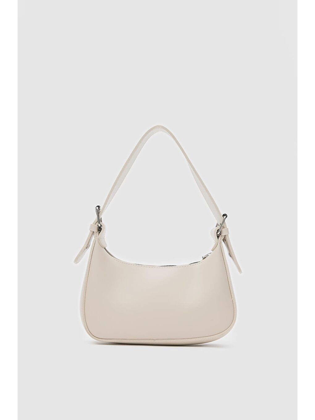 Bej Muse Oval Baget Çanta Krem