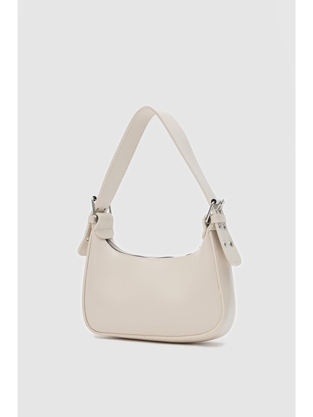 Bej Muse Oval Baget Çanta Krem-1