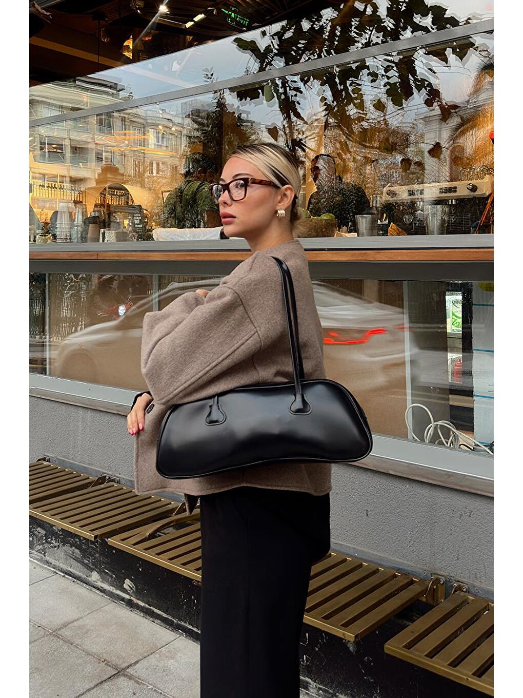 Miu Bowling Çanta Siyah-5