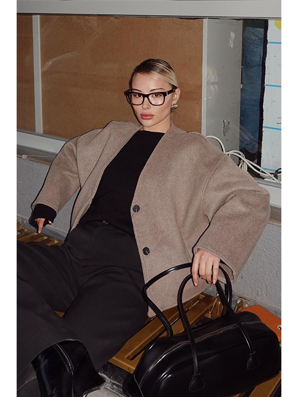 Miu Bowling Çanta Siyah-6