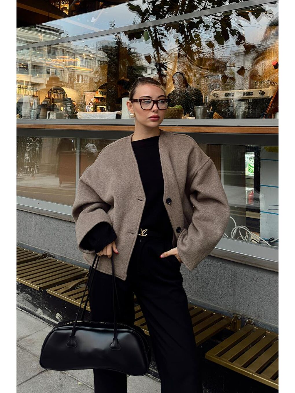 Miu Bowling Çanta Siyah-8