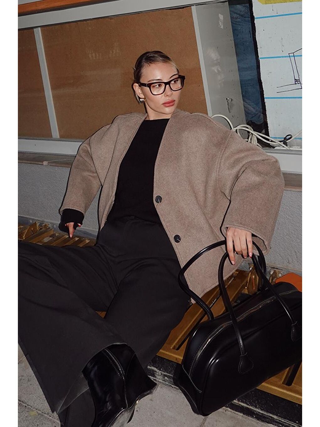 Miu Bowling Çanta Siyah-9