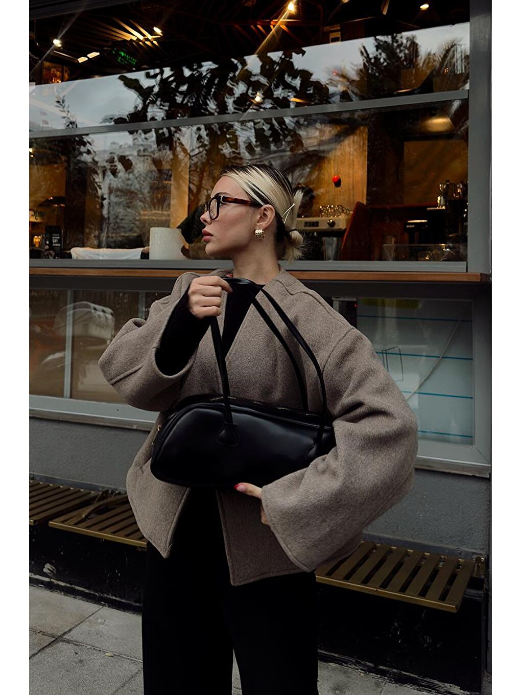 Miu Bowling Çanta Siyah-10