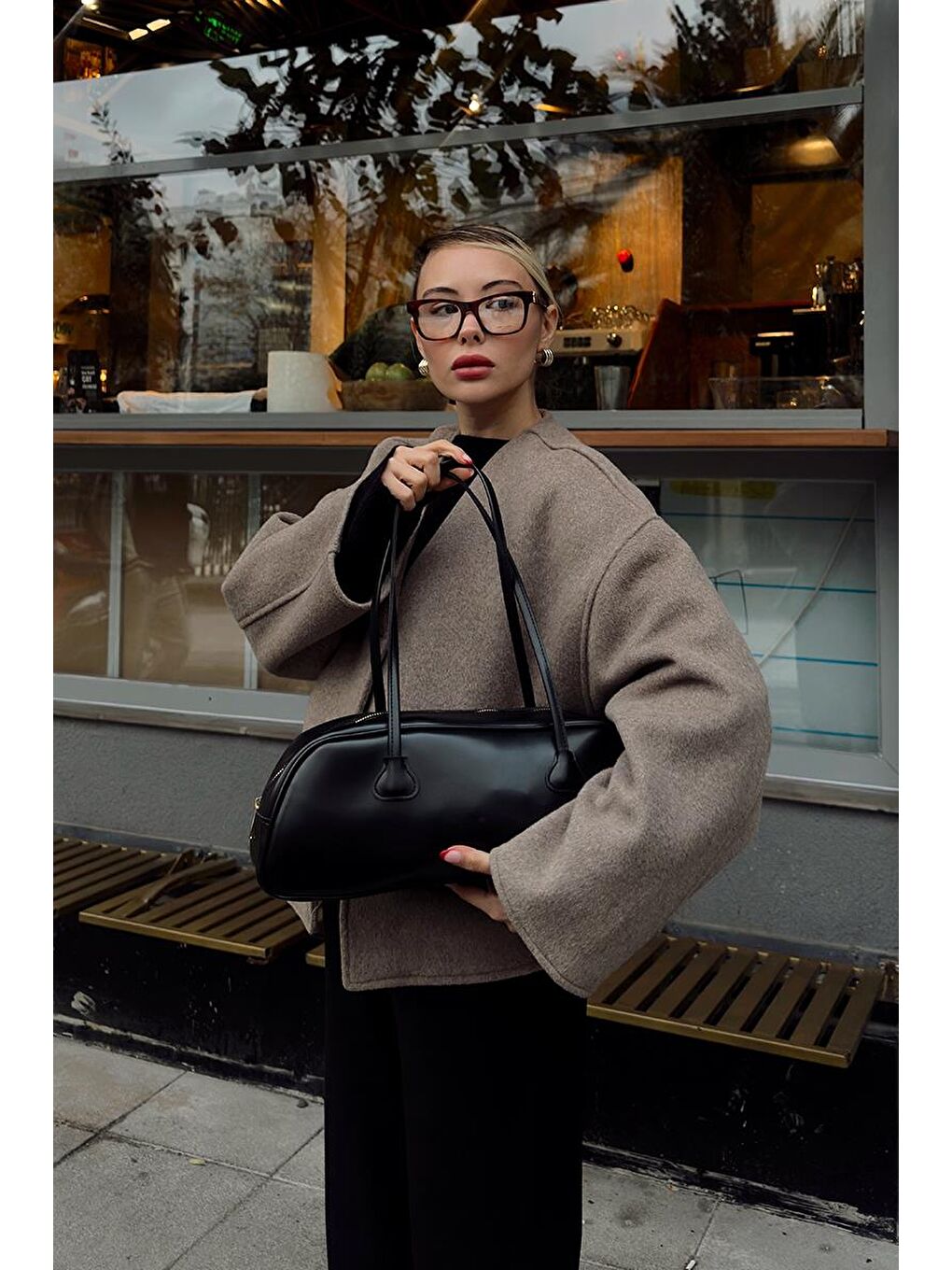 Miu Bowling Çanta Siyah-11