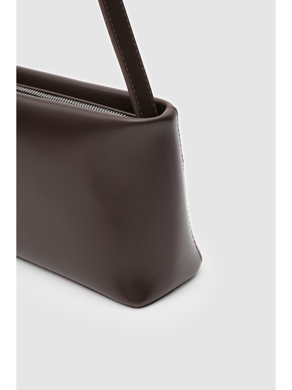 Kahverengi Capella Basic Baget Çanta Acı Kahve-5