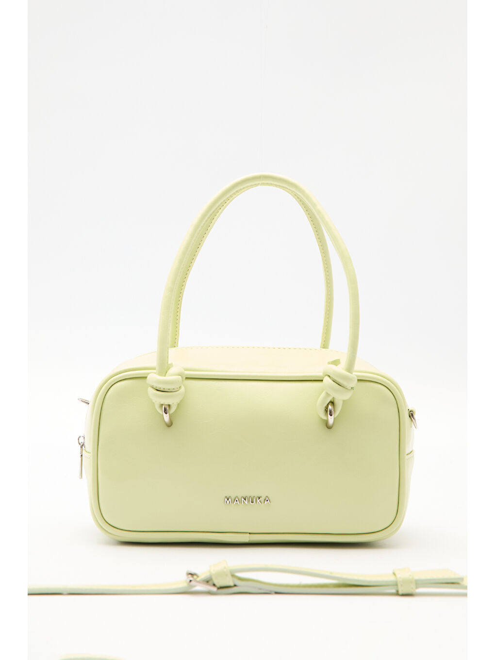 Yeşil Etre Bağlama Detaylı Bowling Çanta Ice Cream-1