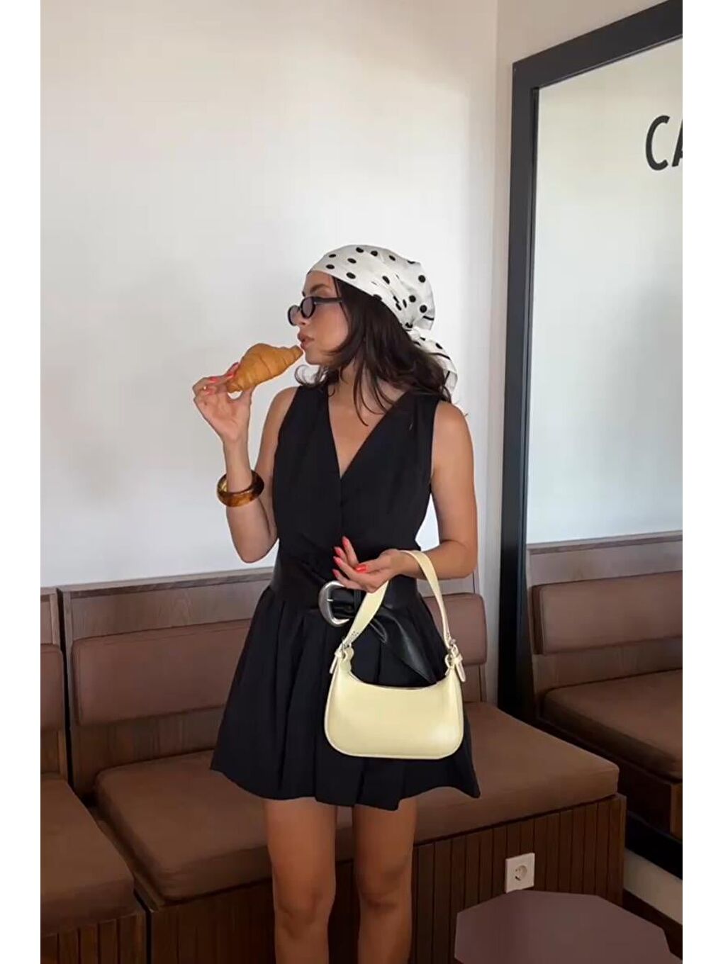 Muse Oval Baget Çanta Sarı-4