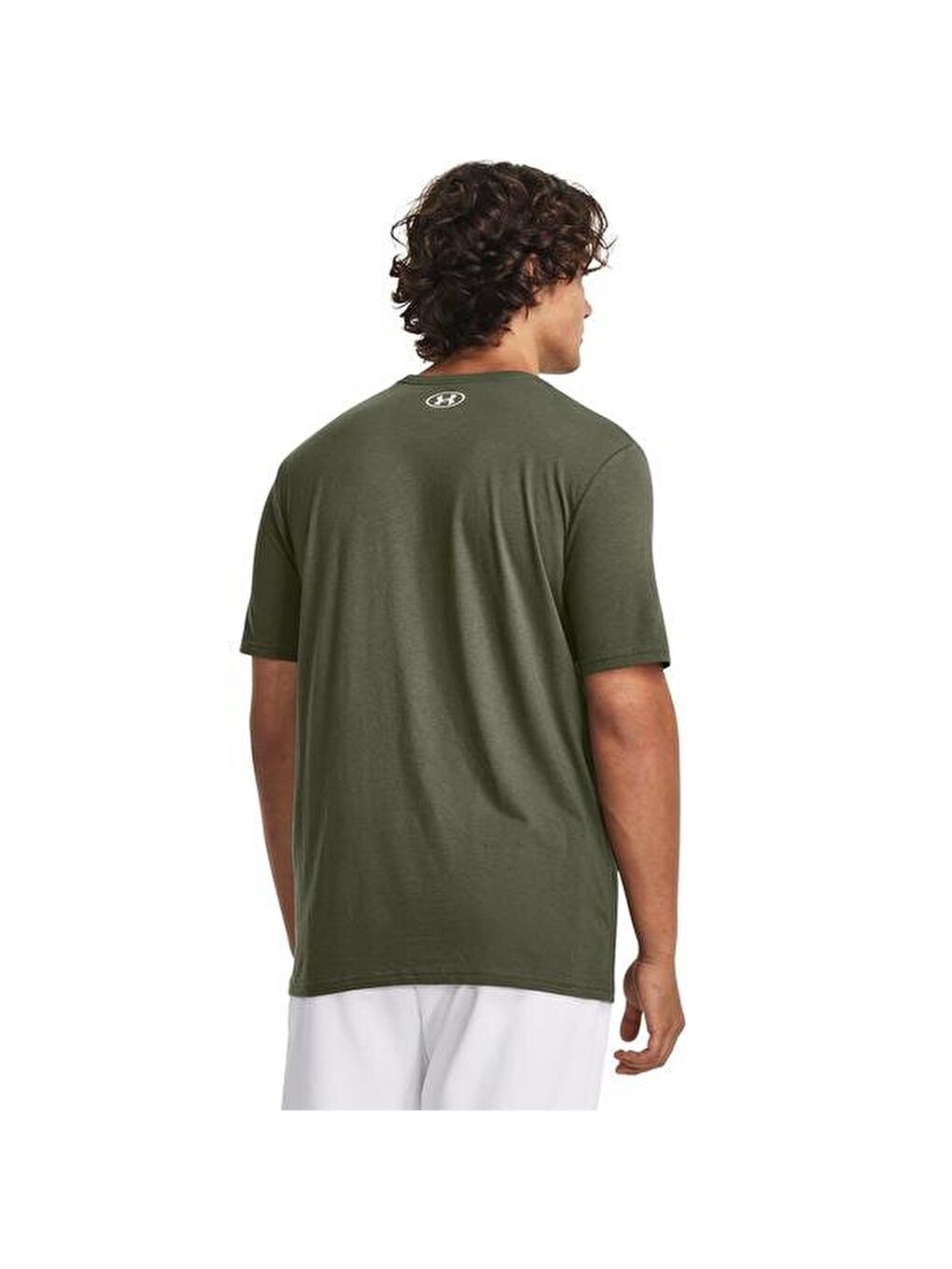 Camo Chest Stripe Erkek Yeşil Yuvarlak Yaka Tişört-3