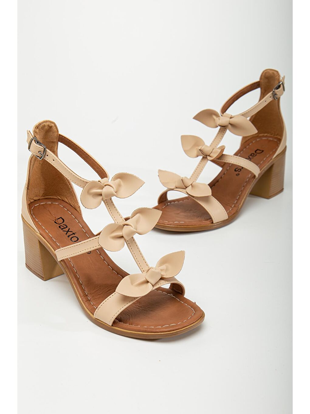 Bej D1702 Kadın   Klasik Topuklu Ayakkabı-3