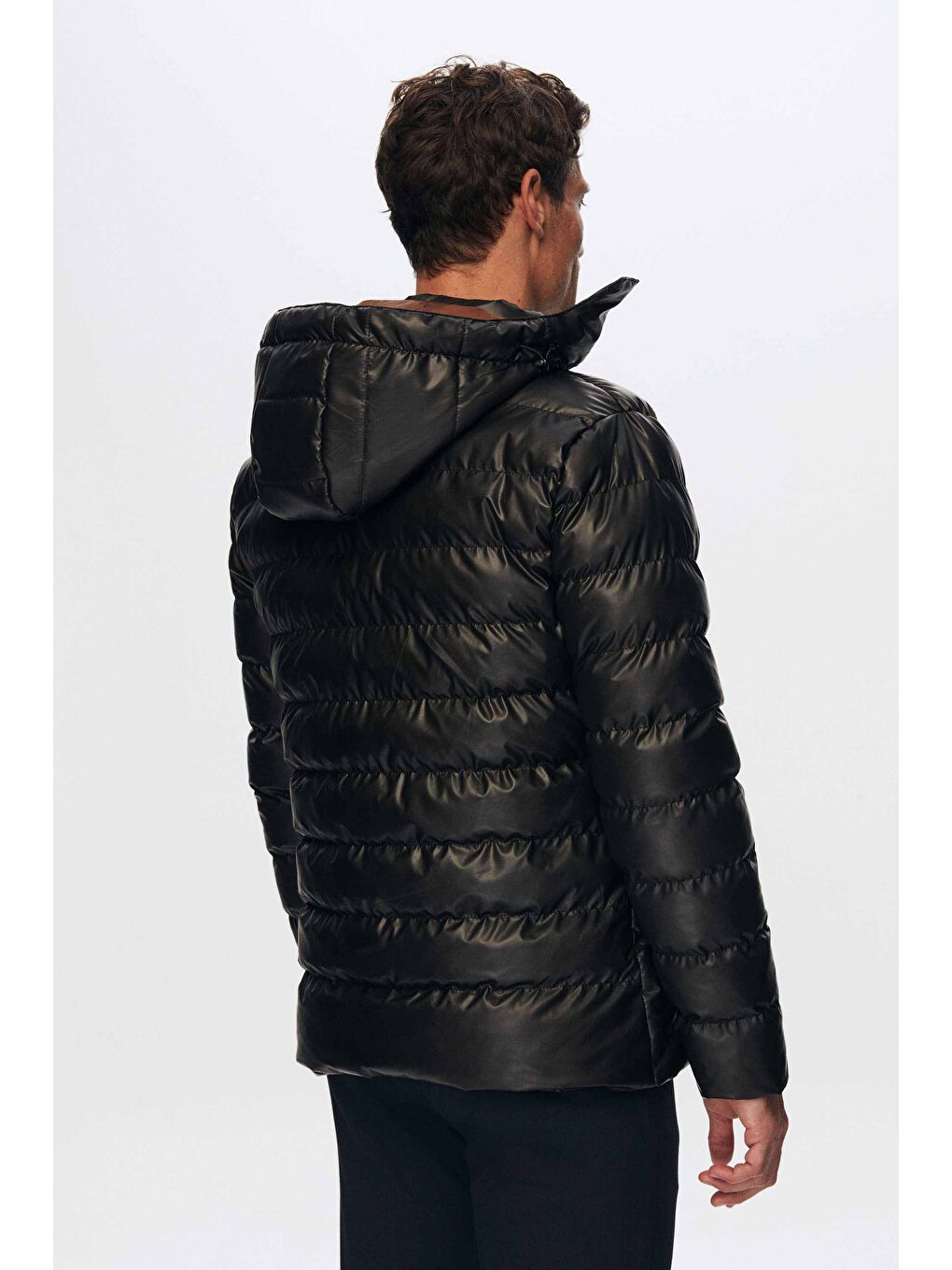 Slim Fit Kahverengi Rüzgar Geçirmez Su İtici Kışlık Mont-3