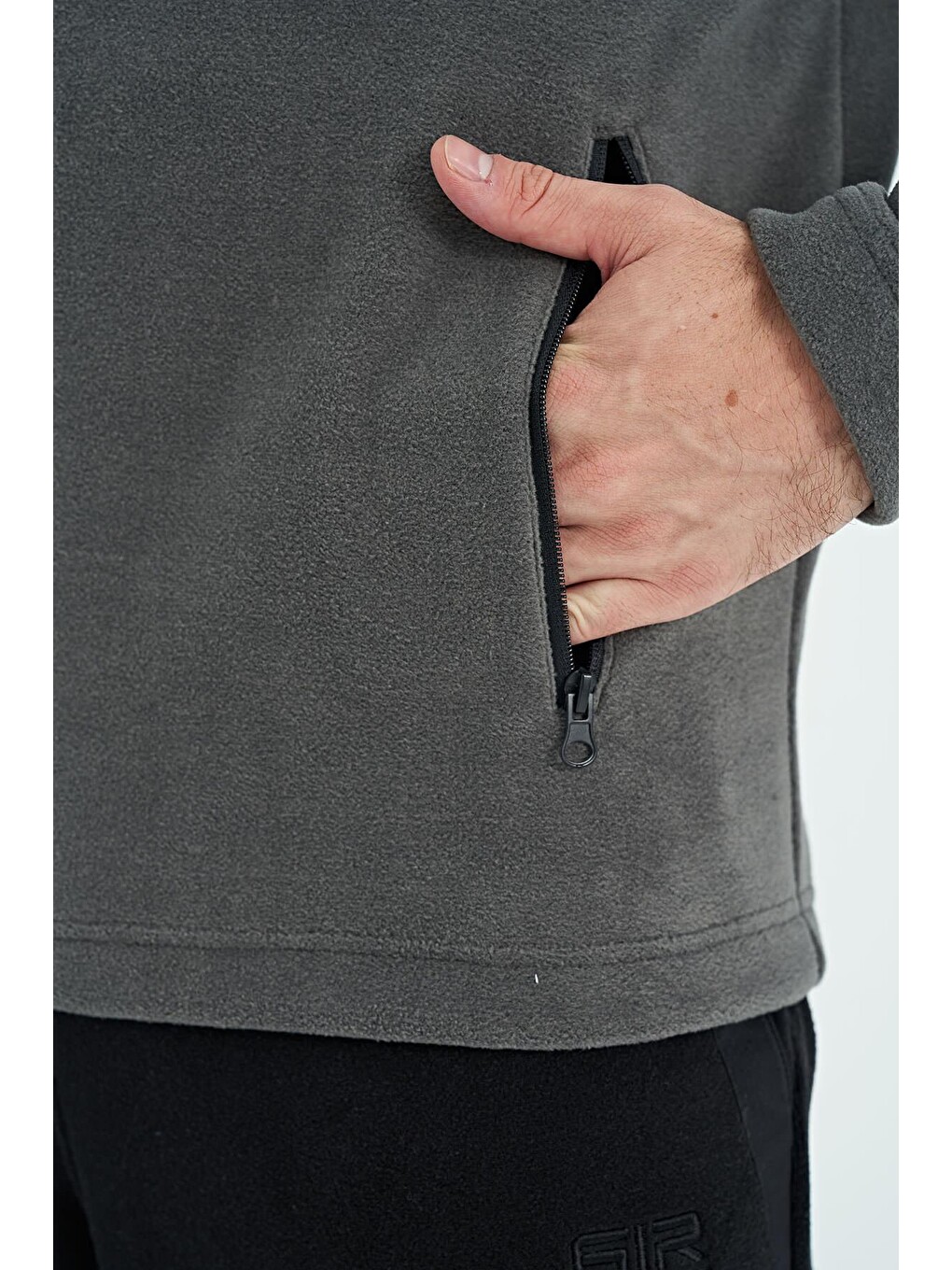 Doyle Koyu Gri - Siyah Erkek Polar Eşofman Takım - 85225-4