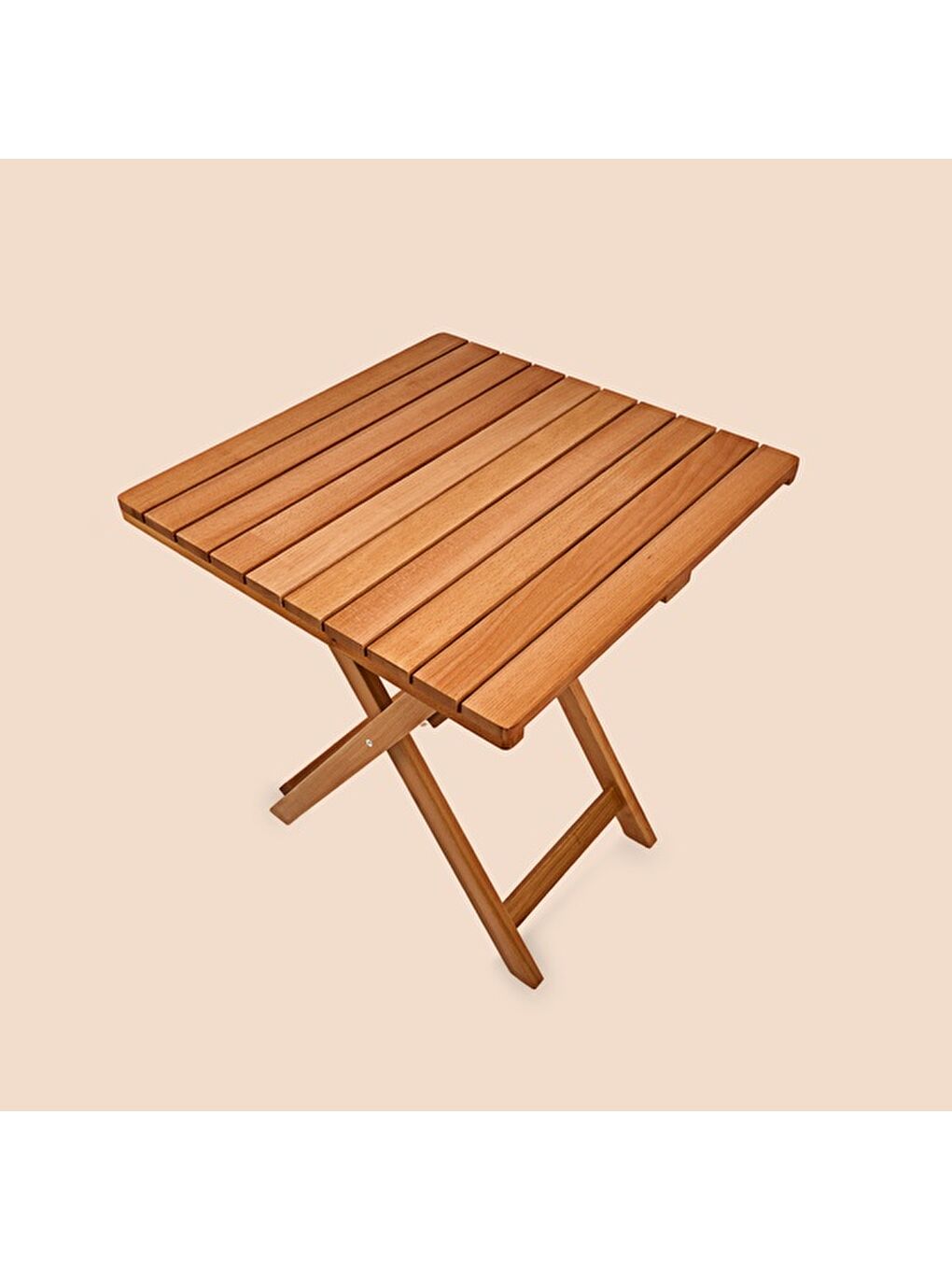 Kahverengi 2+1 Katlanır Kayın Ahşap Bistro Set - Meşe - 60x60 cm-4