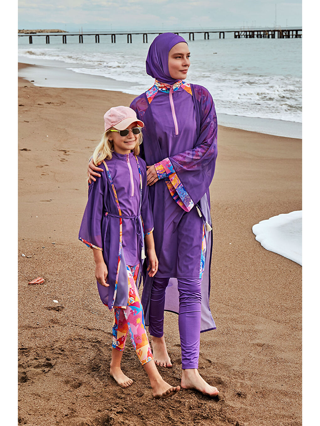 Marina Desenli Mor Kimono Kaftan P2426 - 1