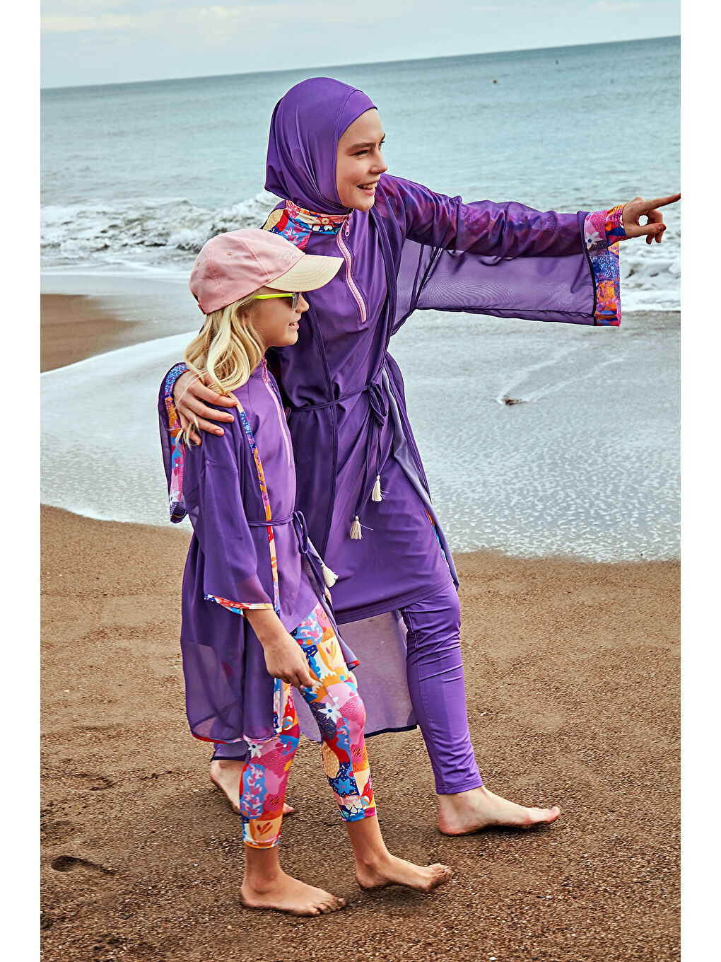 Marina Desenli Mor Kimono Kaftan P2426 - 3
