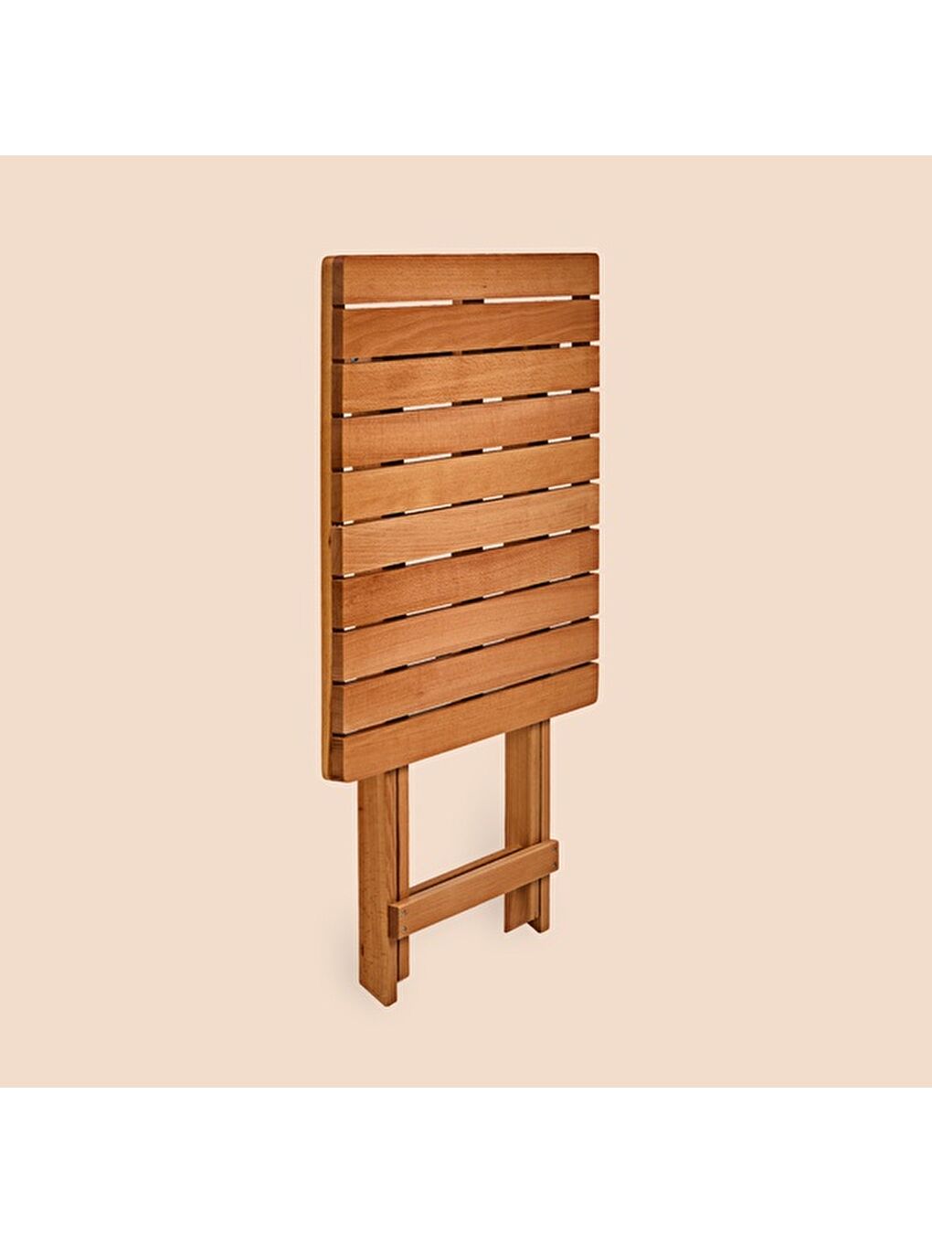 Kahverengi 2+1 Katlanır Kayın Ahşap Bistro Set - Meşe - 60x60 cm-6