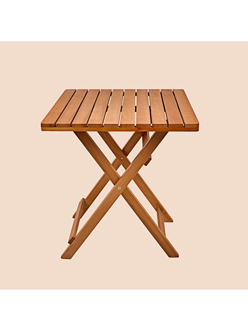 Kahverengi 2+1 Katlanır Kayın Ahşap Bistro Set - Meşe - 60x60 cm-9