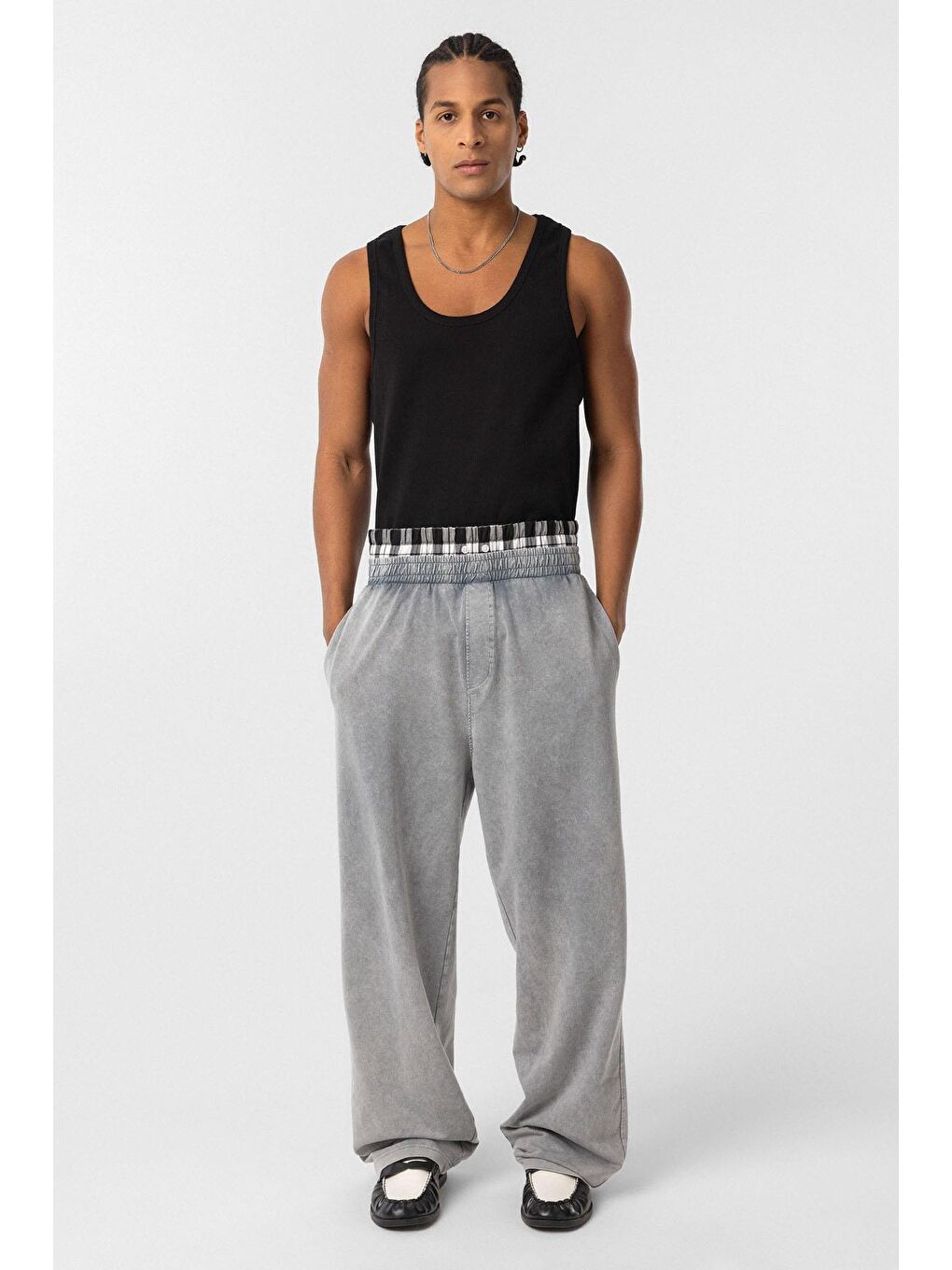 Yıkamalı Tank Top Kaşkorse Kolsuz Tişört Siyah