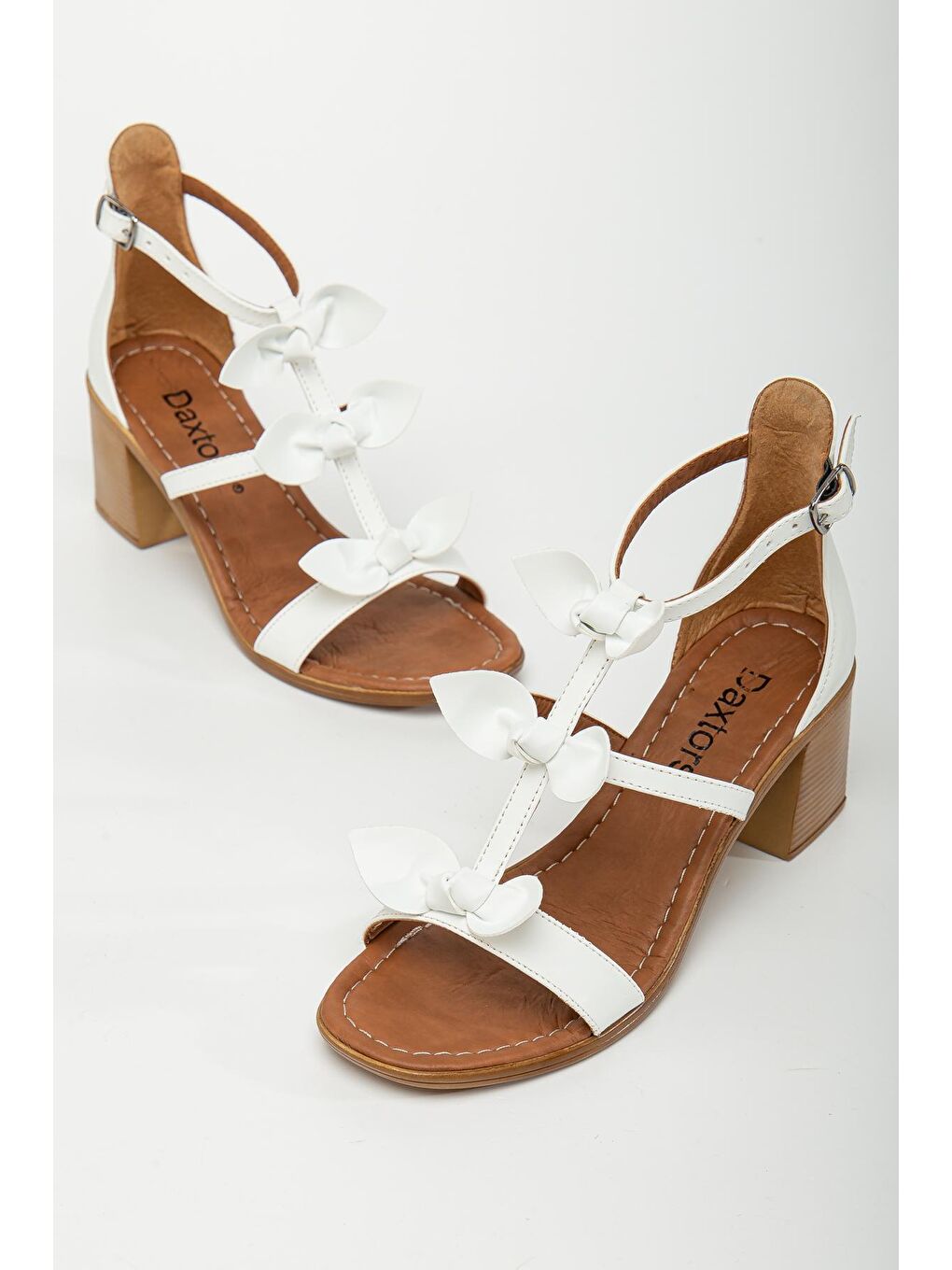 Beyaz D1702 Kadın   Klasik Topuklu Ayakkabı-3