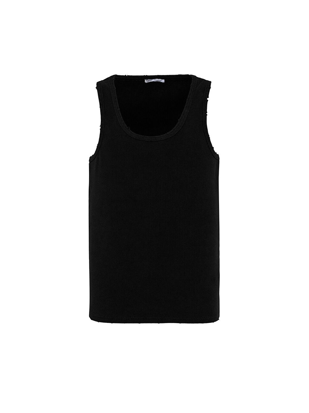 Yıkamalı Tank Top Kaşkorse Kolsuz Tişört Siyah-1