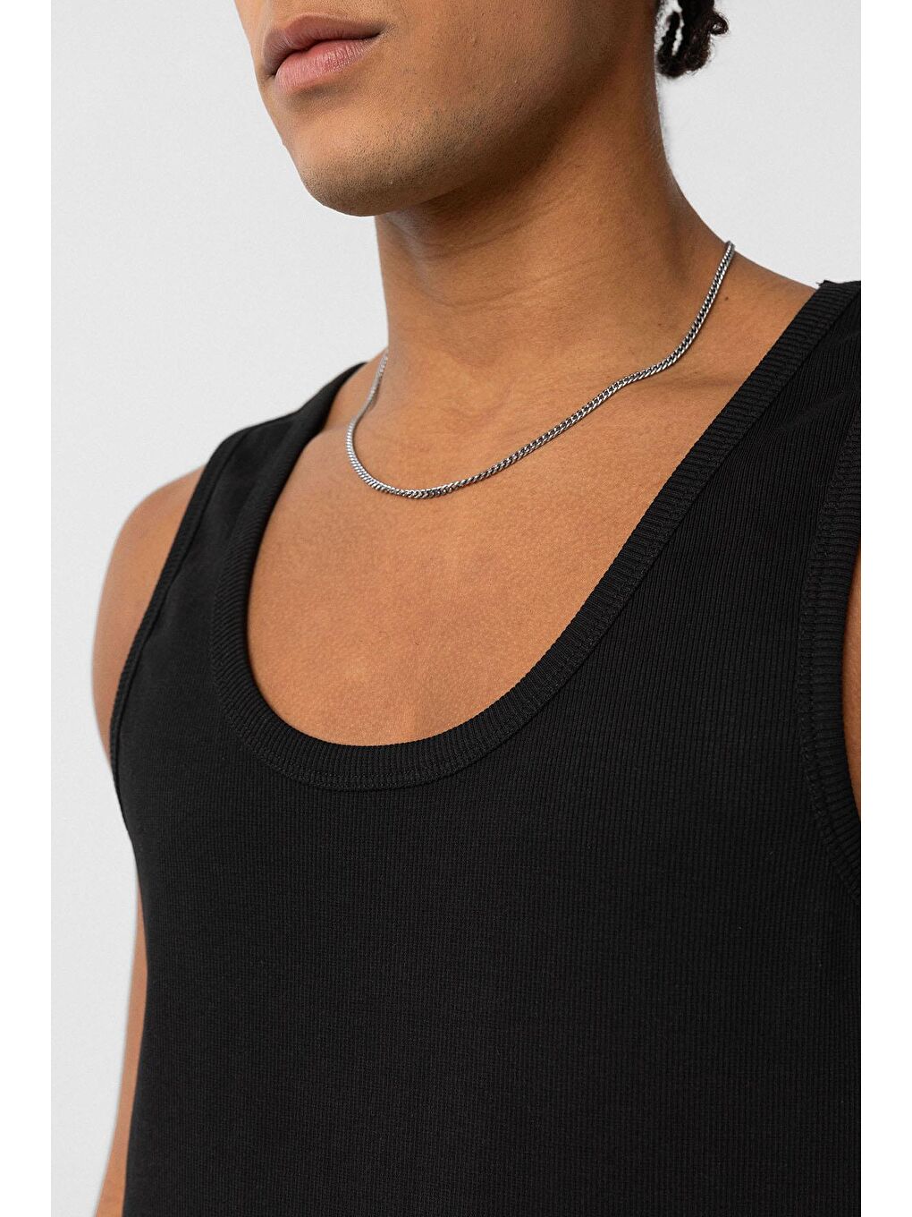 Yıkamalı Tank Top Kaşkorse Kolsuz Tişört Siyah-4