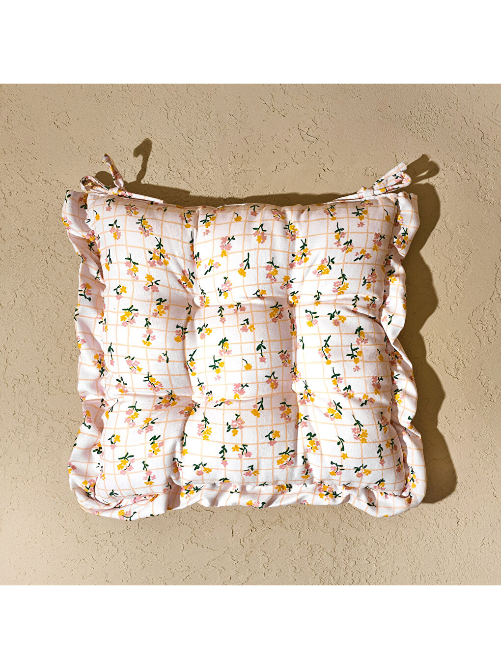 Soft Rosa Sandalye Minderi - Ekru - 40x40 cm-4