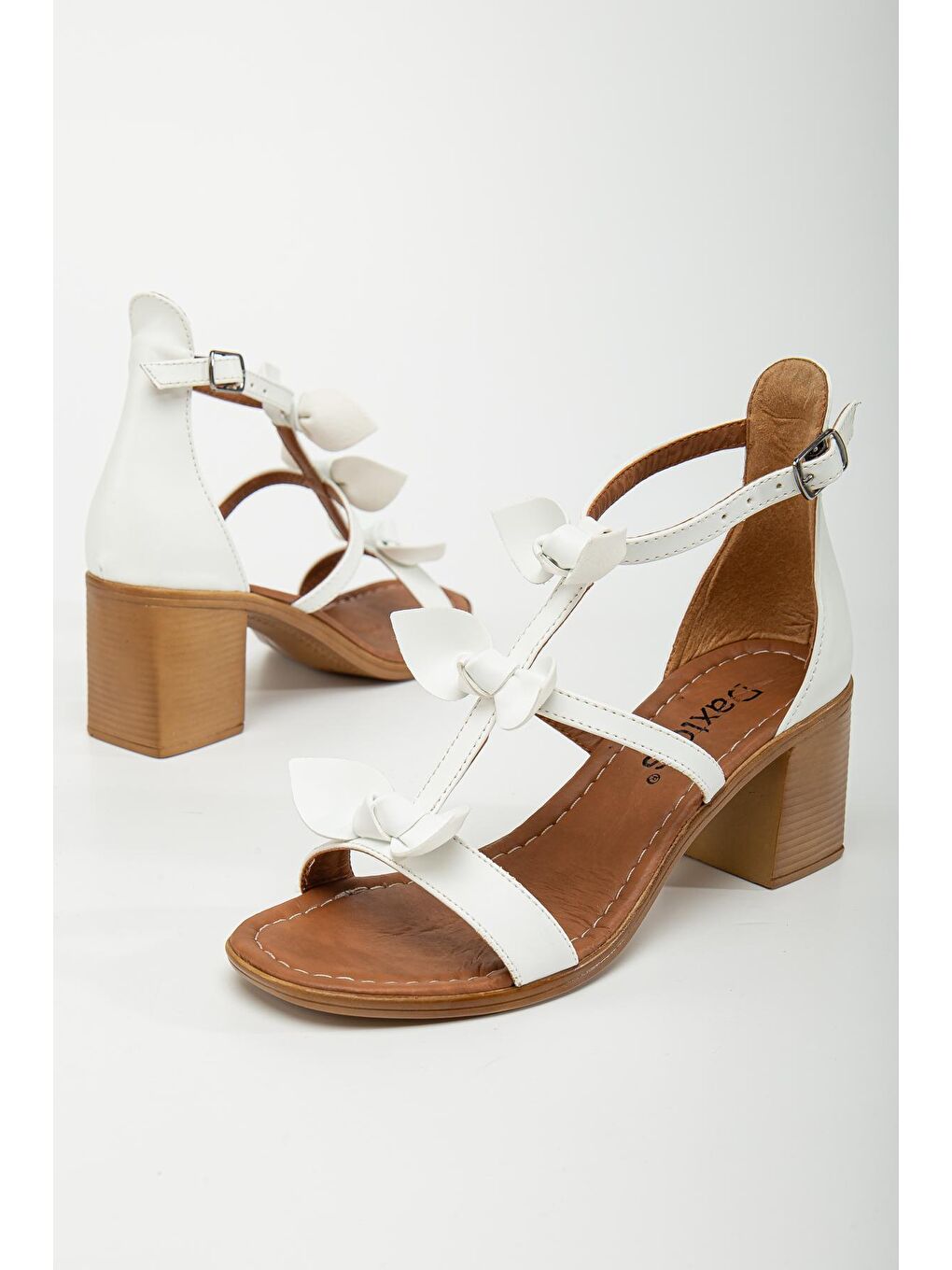 Beyaz D1702 Kadın   Klasik Topuklu Ayakkabı-4