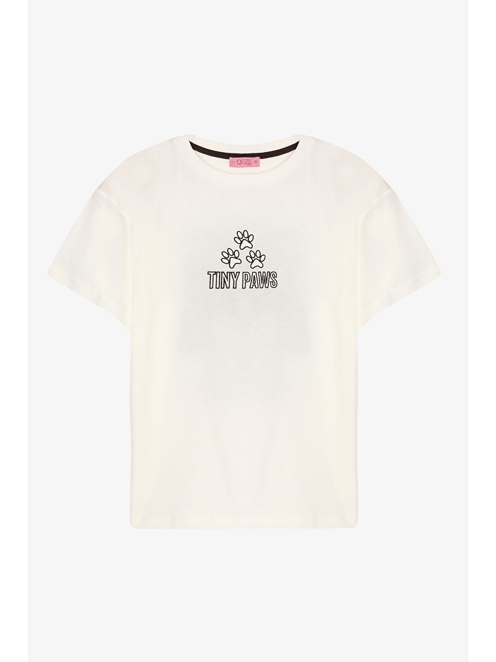 Pati Baskılı Oversize Tişört Ekru