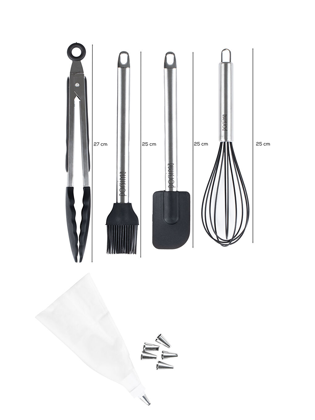 Siyah 3162 10 Parça Pasta ve Tatlı Servis Seti-3