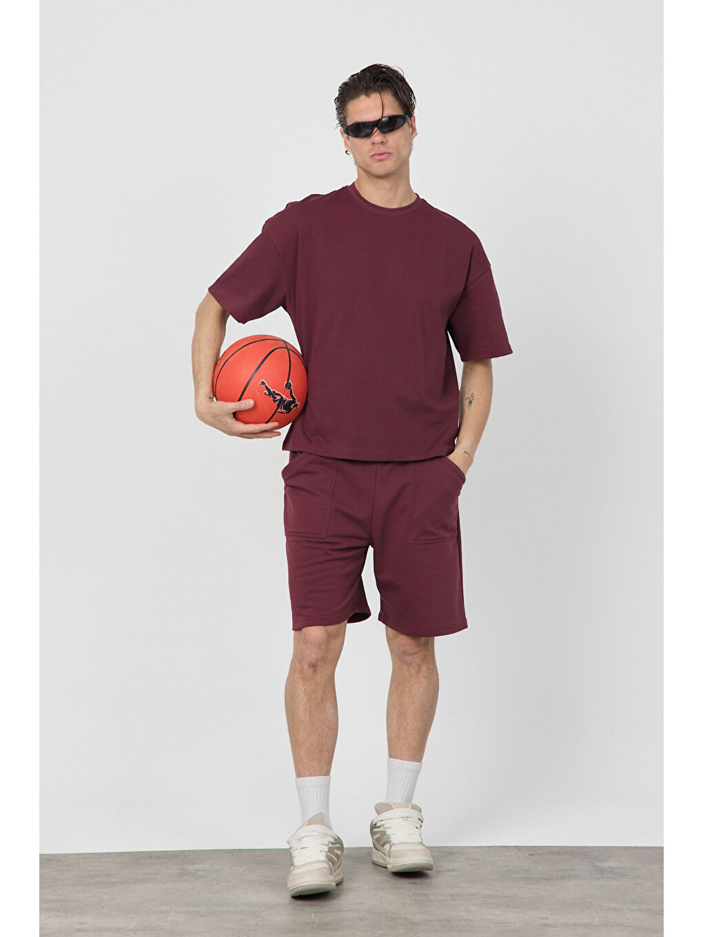 Bordo Oversize Şort