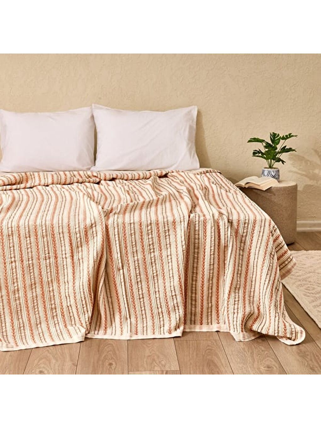 Karışık Soft Avena Çift Kişilik Yatak Örtüsü - Renkli - 220x230 cm