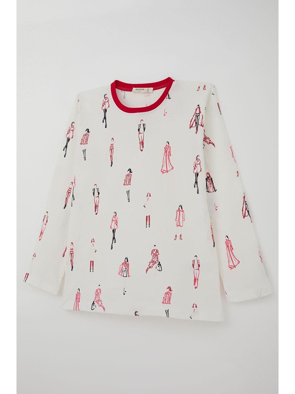 Kız Çocuk Pijama Takımı Podyum Rüyası Moda Kızları Ekru (9-10 Yaş)-5