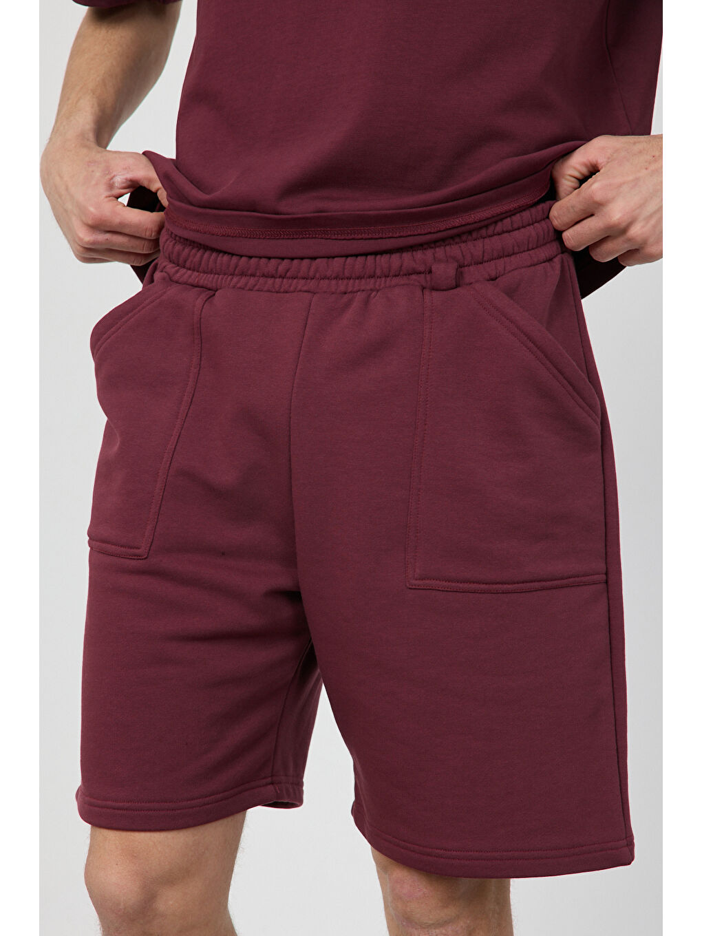 Bordo Oversize Şort-3