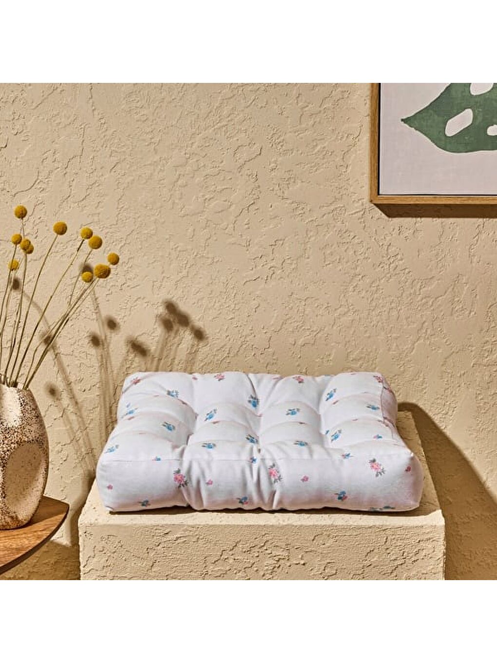 Soft Lora Sandalye Minderi - Ekru - 40x40 cm