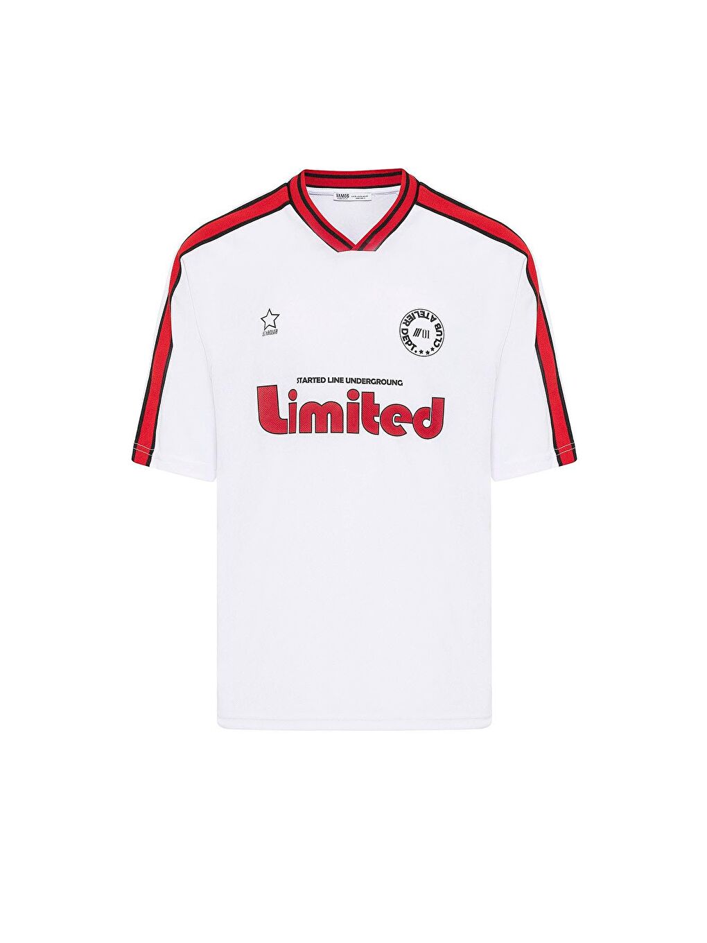 Baskılı Oversize Forma Tişört Beyaz-1