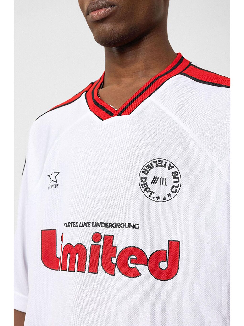 Baskılı Oversize Forma Tişört Beyaz-5