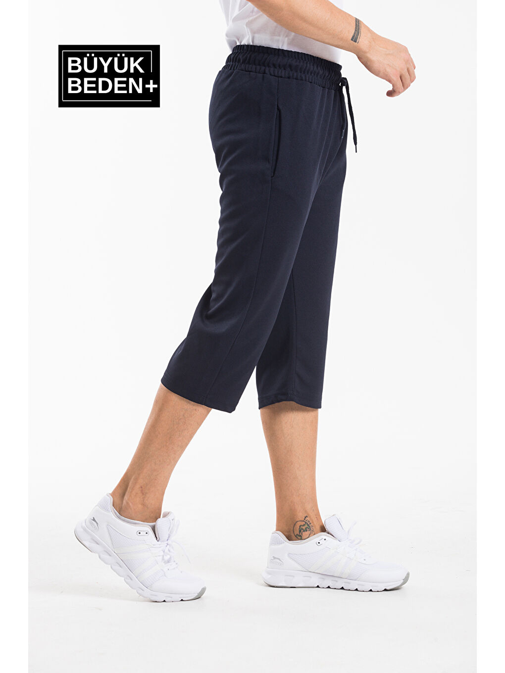 Lacivert Erkek Büyük Beden Kapri-Şort SPR25BSR90-1