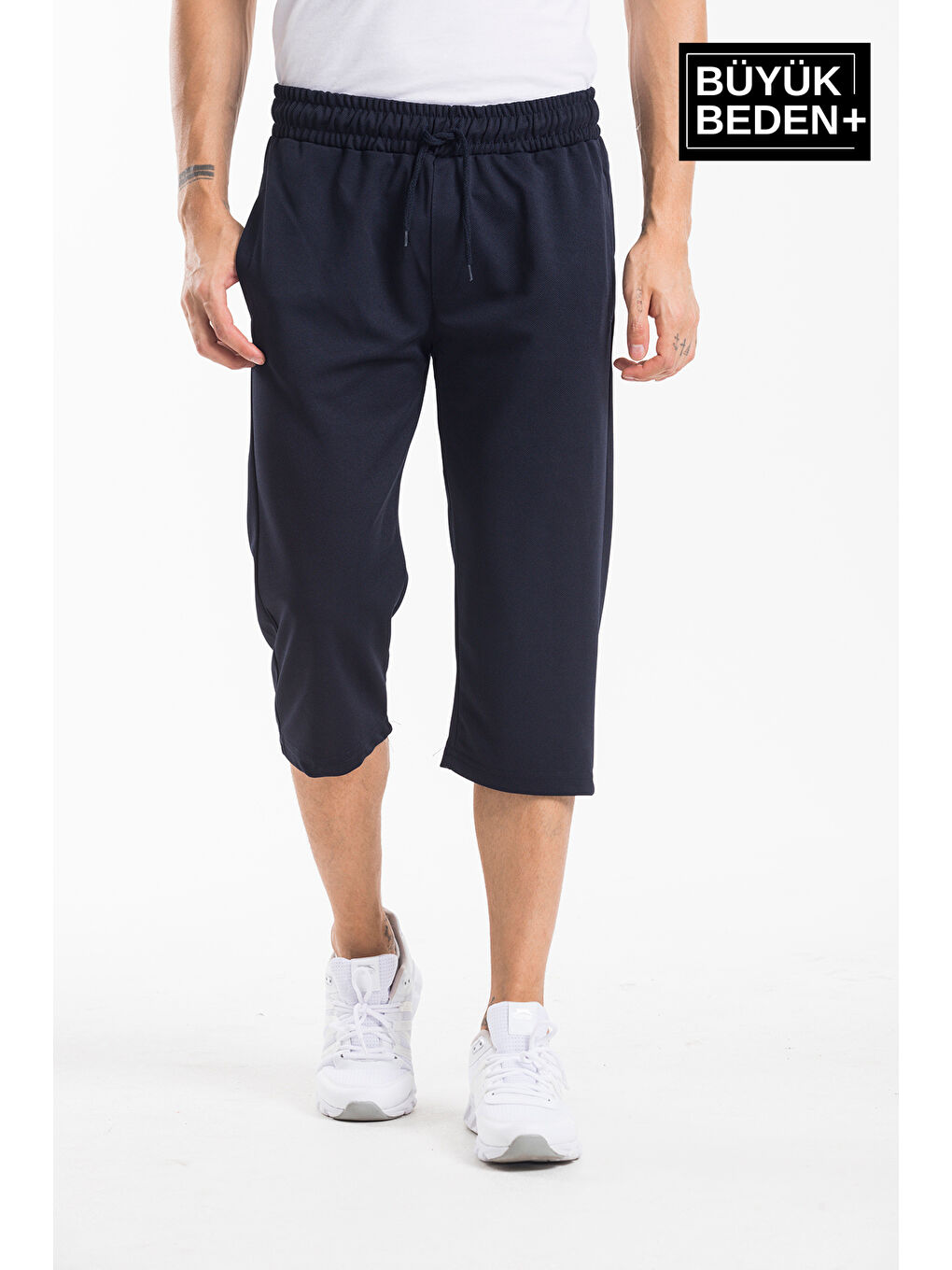 Lacivert Erkek Büyük Beden Kapri-Şort SPR25BSR90-2