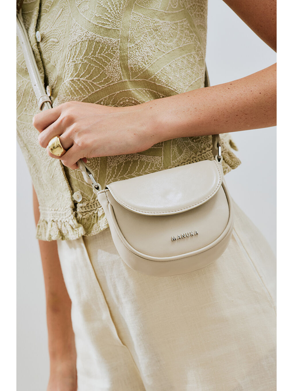 Bej Sisu Mini Çanta Stone-2