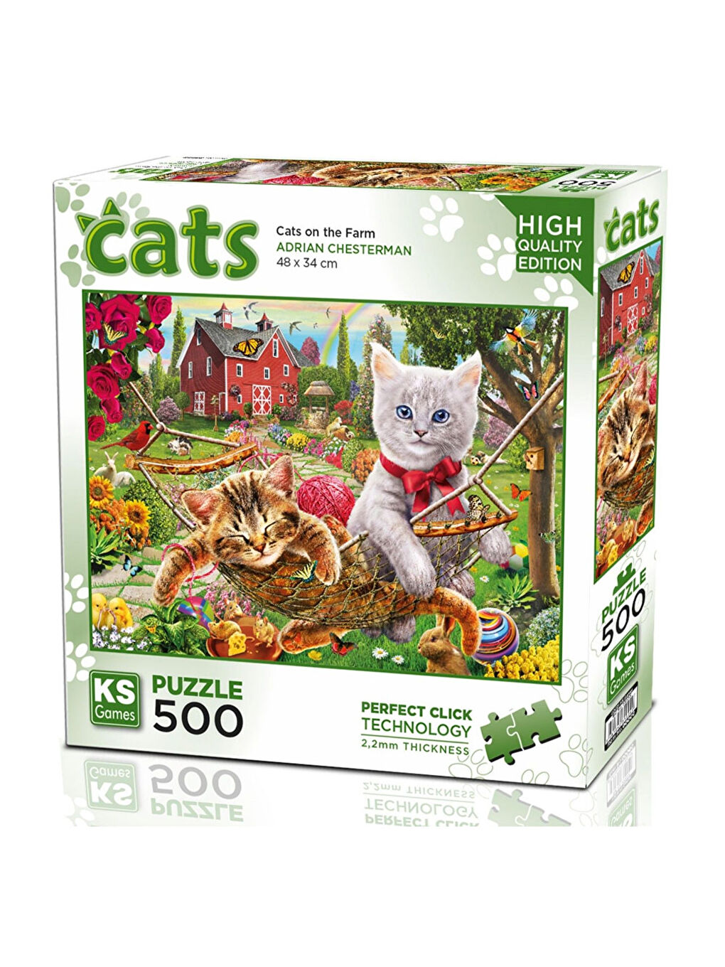 KS GAMES Renksiz Puzzle 500 Parça Cats on the Farm 20043