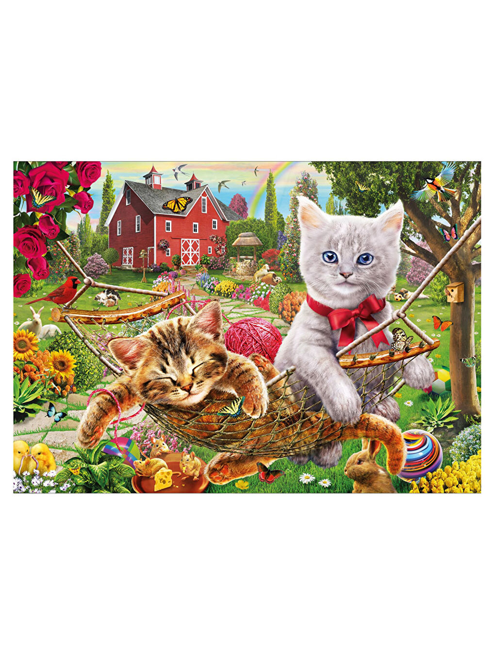 KS GAMES Renksiz Puzzle 500 Parça Cats on the Farm 20043 - 1