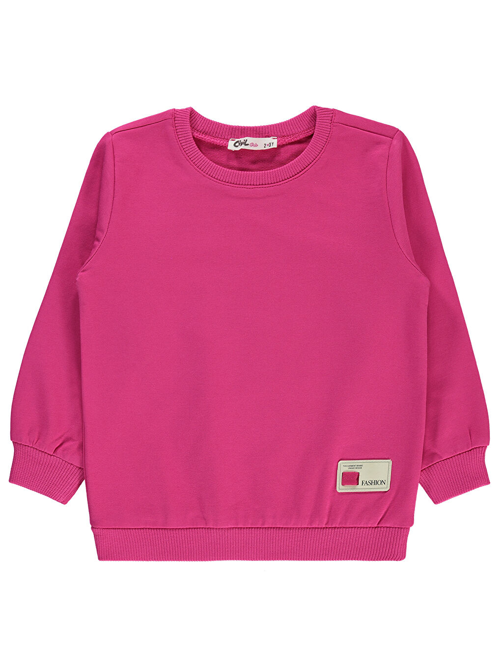 Civil Koyu Fuşya Girls Kız Çocuk Sweatshirt 2-5 Yaş Koyu Fuşya