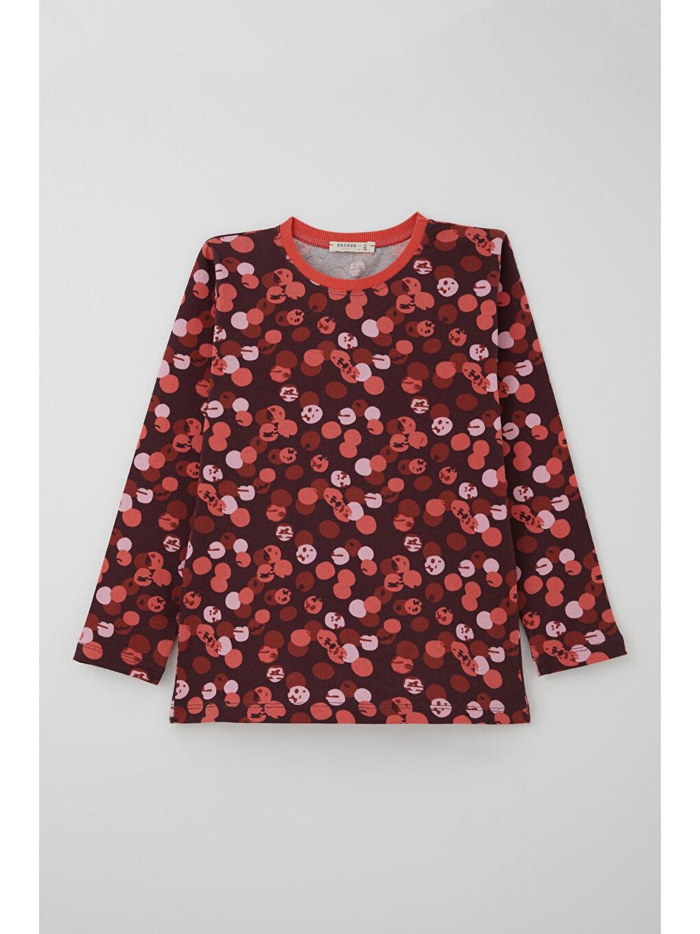 Kız Çocuk Pijama Takımı Neşeli Benekler Desenli Mürdüm (9-12 Yaş)-1