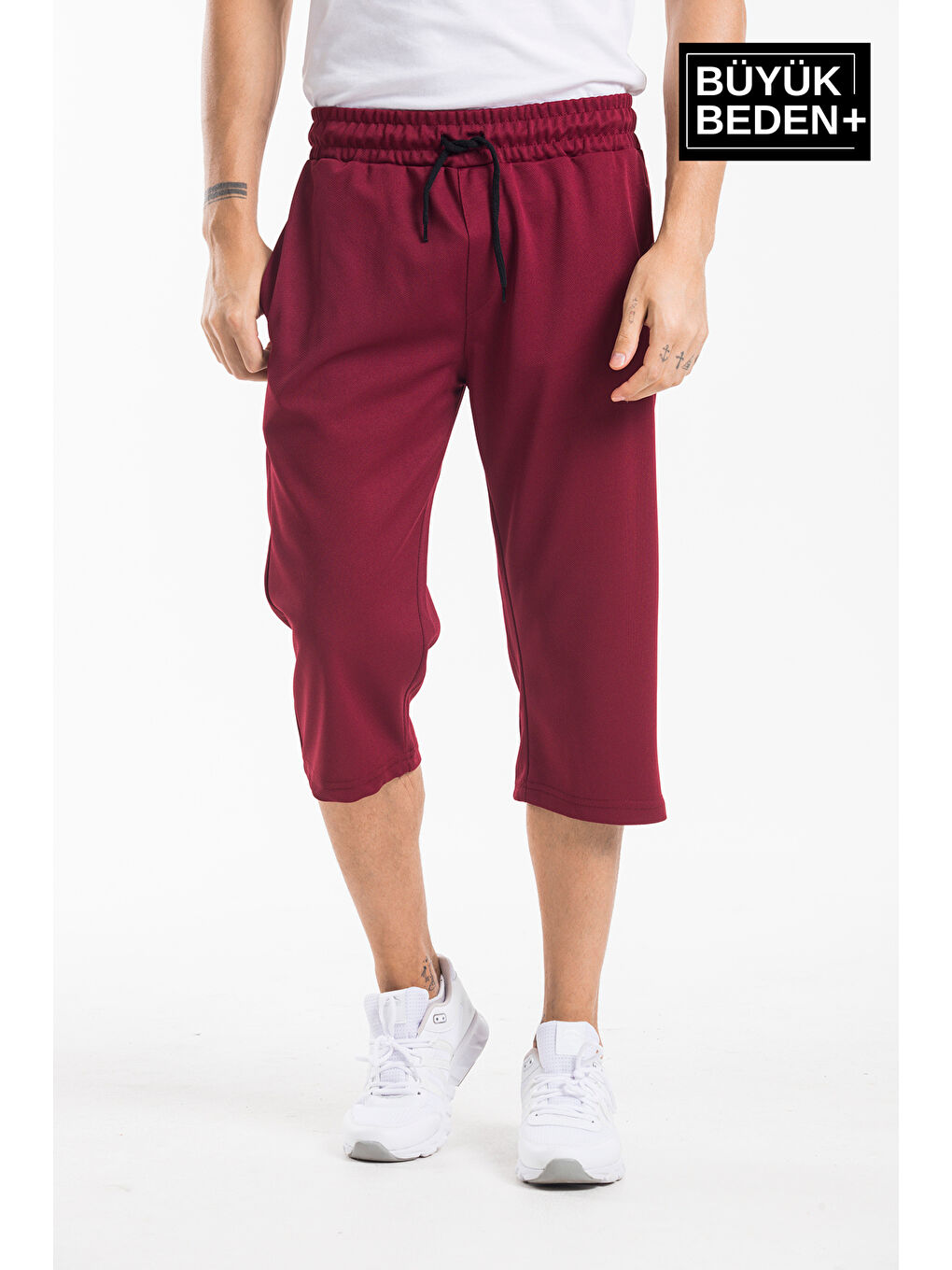 Bordo Erkek Büyük Beden Kapri-Şort SPR25BSR90-3