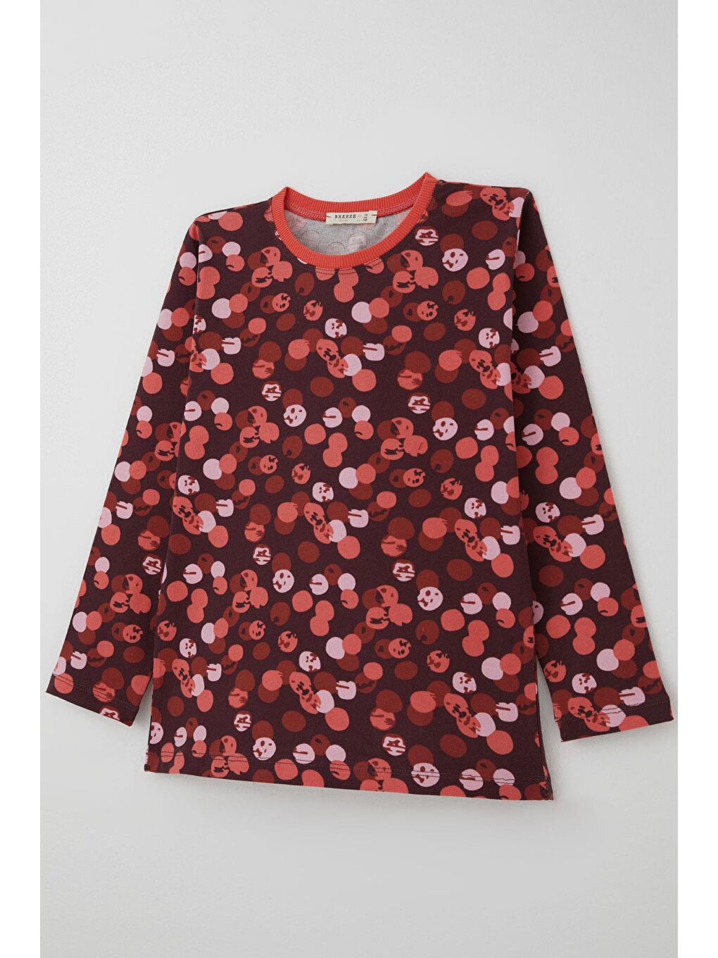 Kız Çocuk Pijama Takımı Neşeli Benekler Desenli Mürdüm (9-12 Yaş)-5