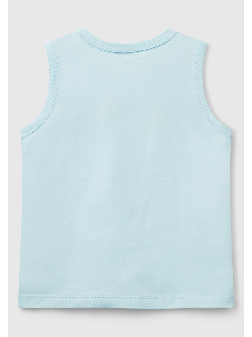 Erkek Çocuk Turkuaz Benetton Logo Baskılı Kabartma Detaylı Atlet-1