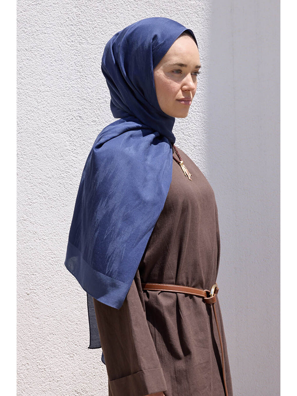 Pamuk Line Şal İndigo