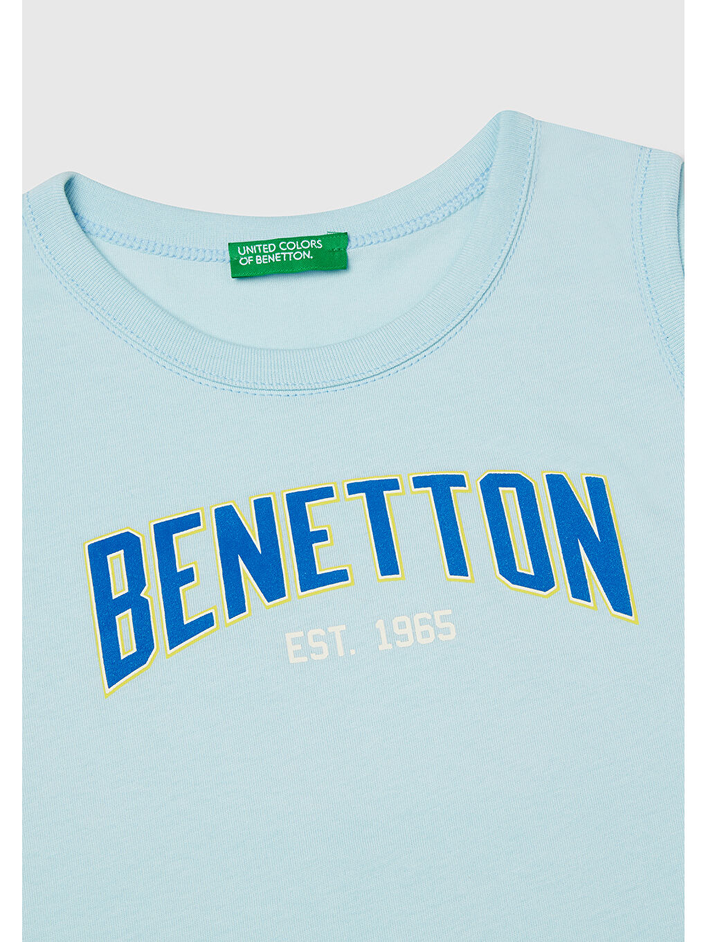 Erkek Çocuk Turkuaz Benetton Logo Baskılı Kabartma Detaylı Atlet-2