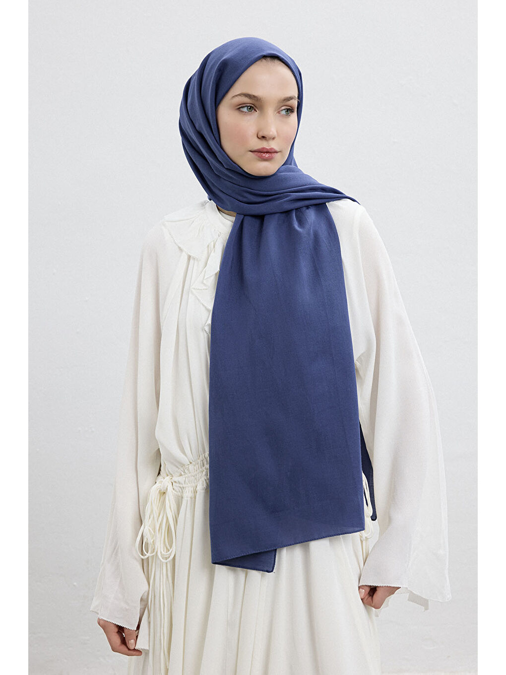 Pamuk Line Şal İndigo-3