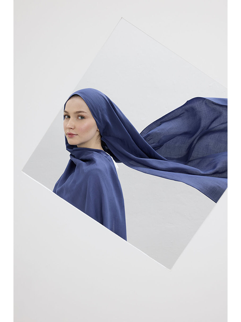 Pamuk Line Şal İndigo-5